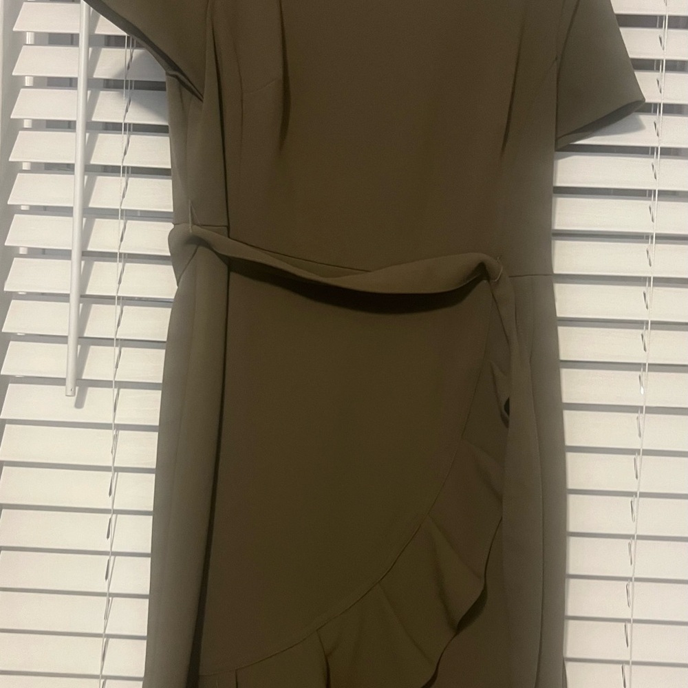 Calvin Klein Green Asymmetrical Sheath Dress